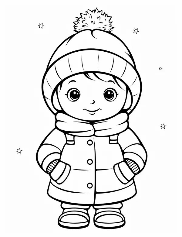 Kleinkind Im Schnee coloring page for children