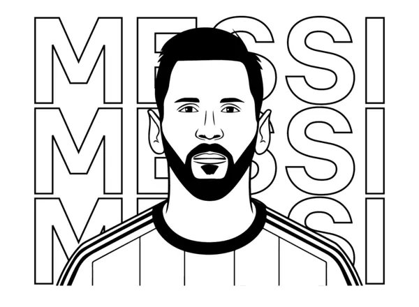 Lionel Messi Poseert voor Tekst coloring page for children