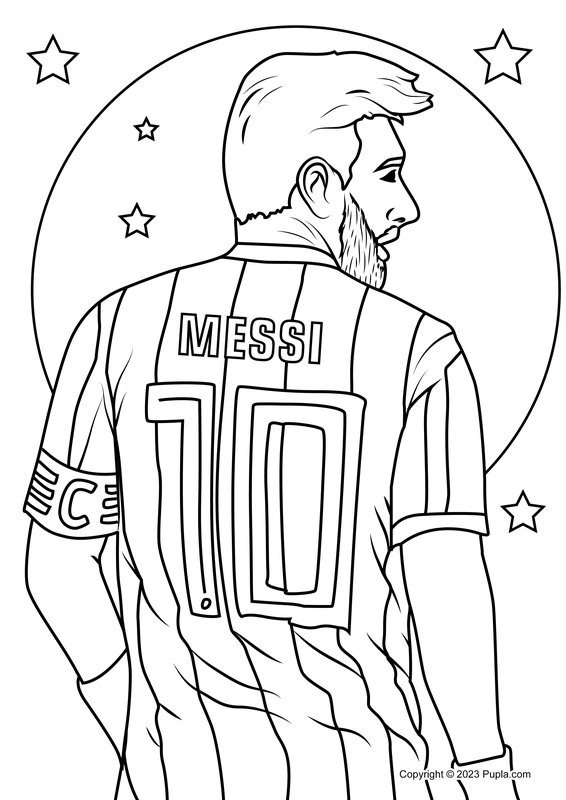 Lionel Messi Nummer 10 coloring page for children
