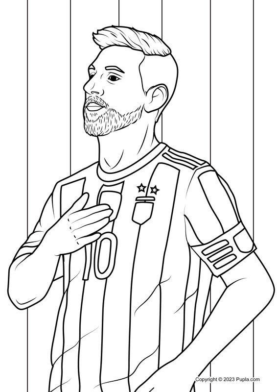 Lionel Messi Volkslied coloring page for children