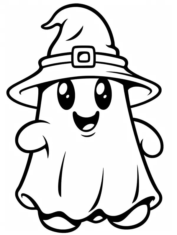 Lindo Fantasma De Halloween coloring page for children