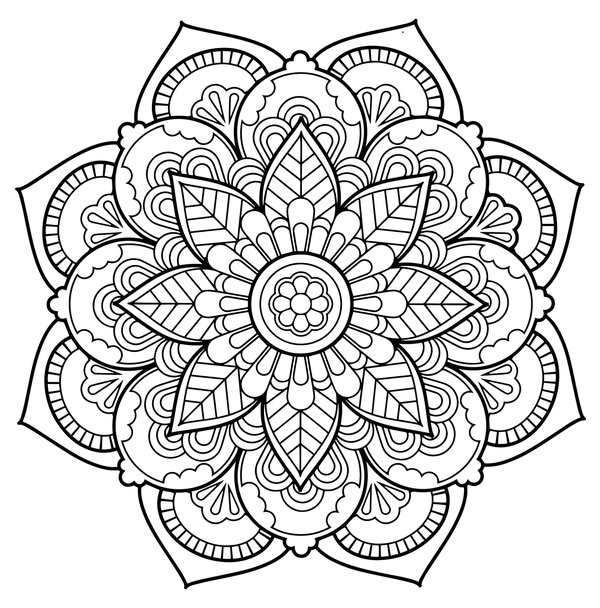Mandala De Fleurs Pour Adultes coloring page for children