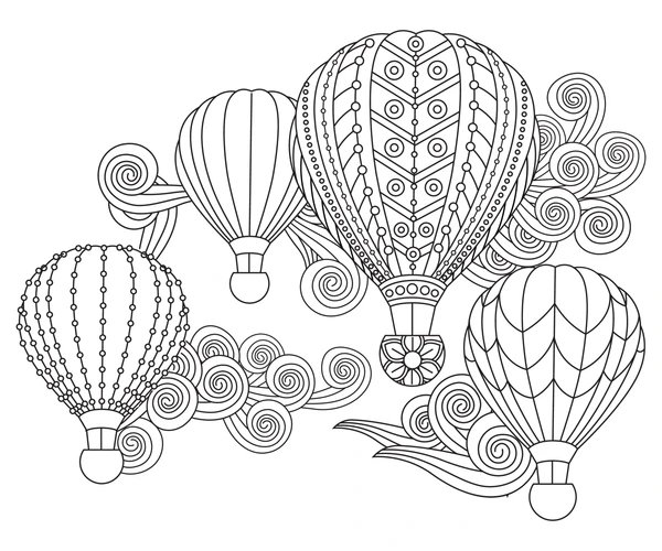 Adultes Montgolfieres coloring page for children