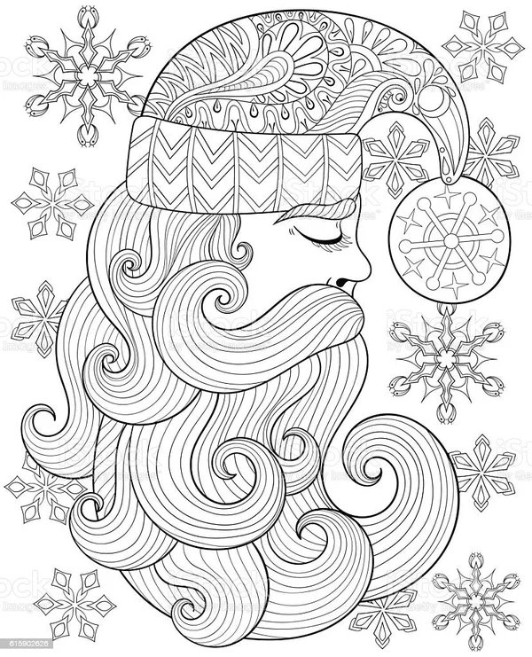 Adultes Pere Noel coloring page for children