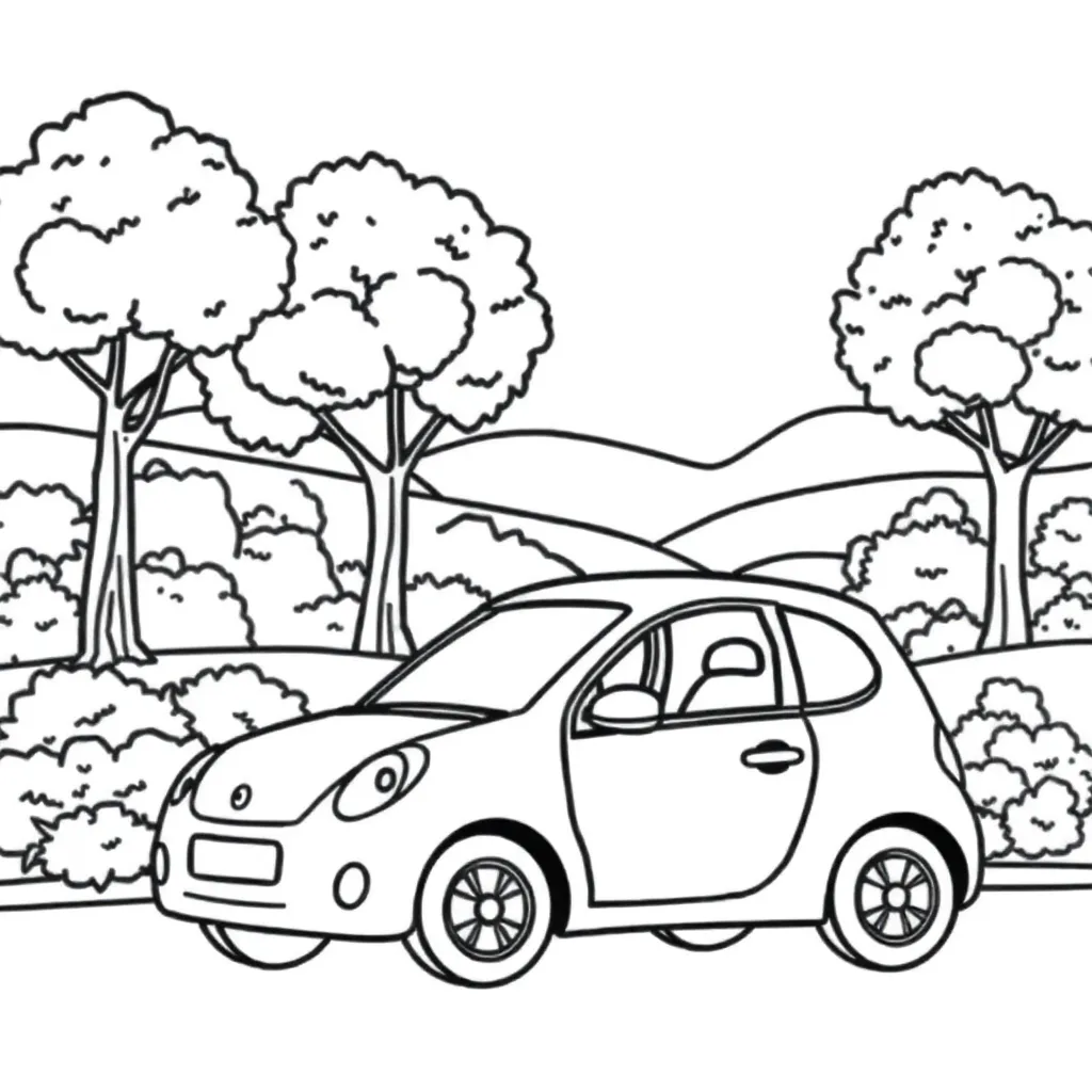 Auto Smart Cartoon Stedelijk Voertuig coloring page for children