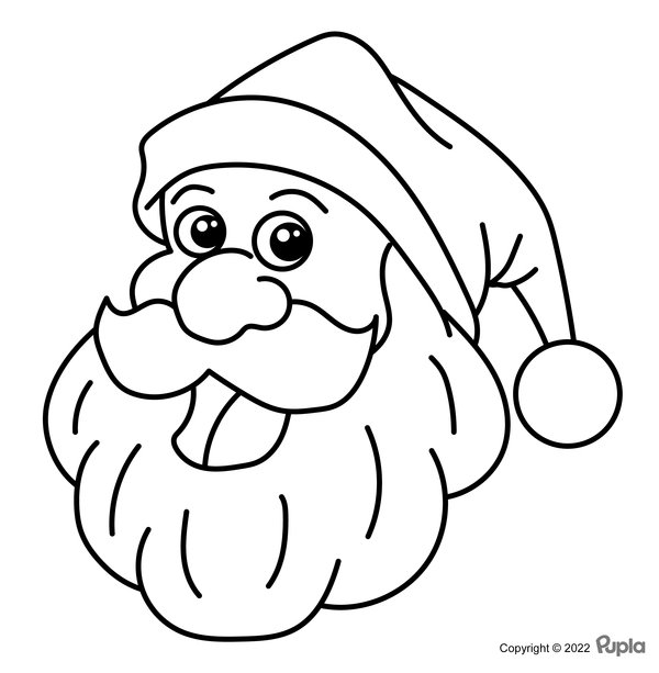 Weihnachtsmann einfach und niedlich coloring page for children