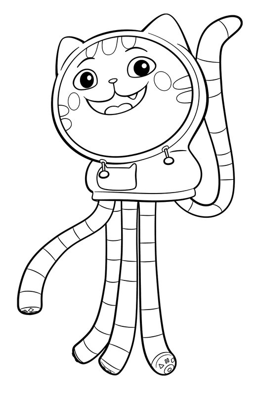 Gabby S Dollhouse Daniel James Dj Catnip coloring page for children