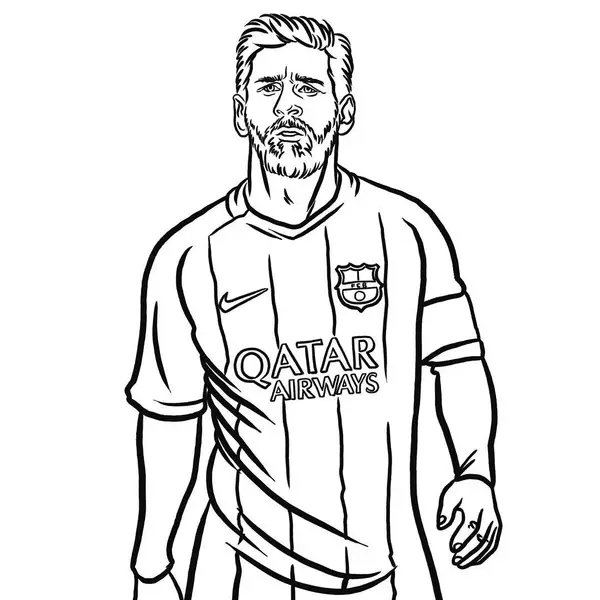 Lionel Messi im Barcelona Trikot coloring page for children