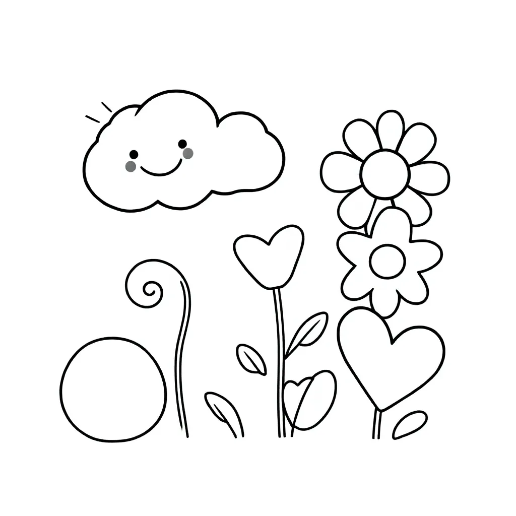 Doodle coloring page for children