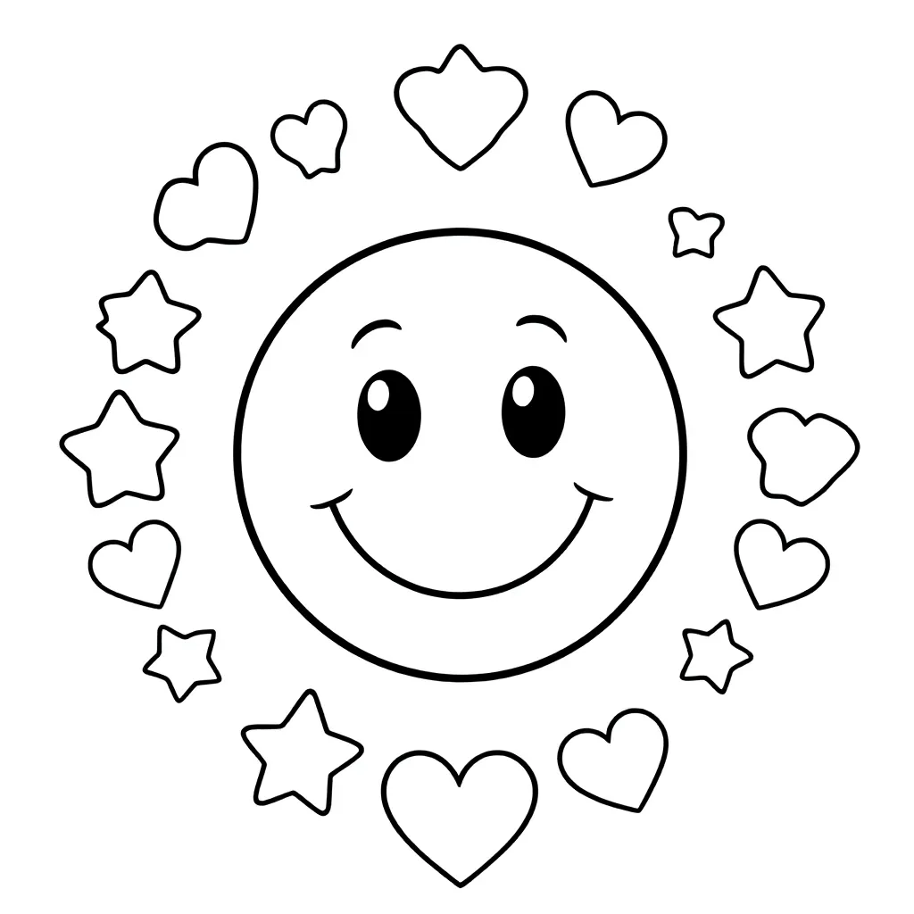 smiley coloring page for children