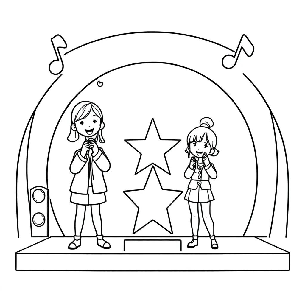 k-pop coloring page for children