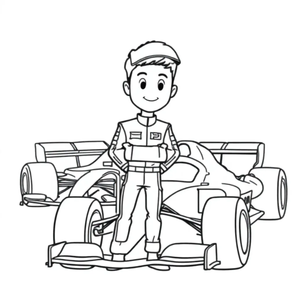max verstappen coloring page for children
