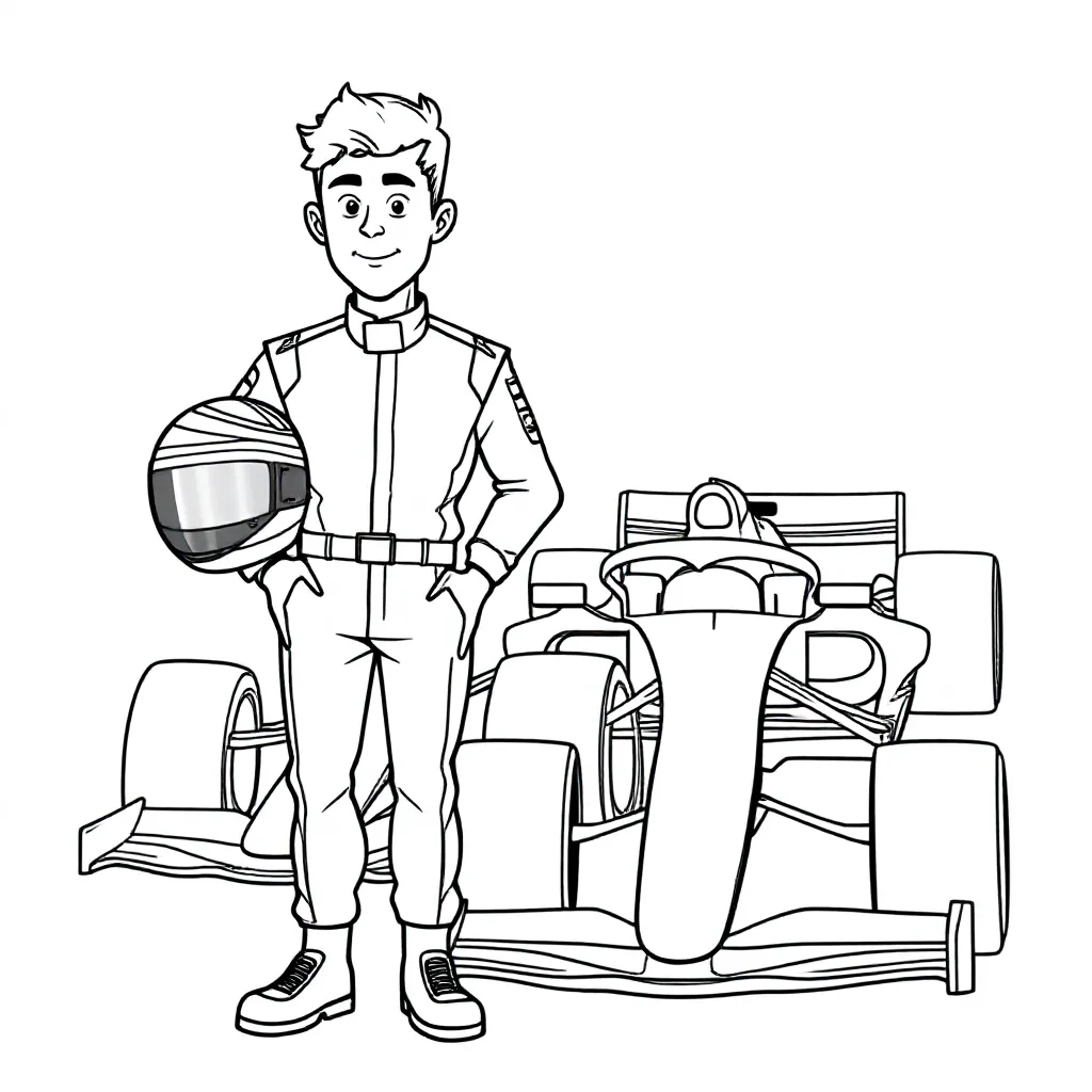 max verstappen coloring page for children