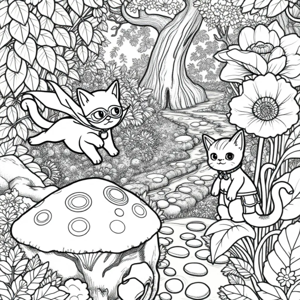 superkatjes coloring page for children