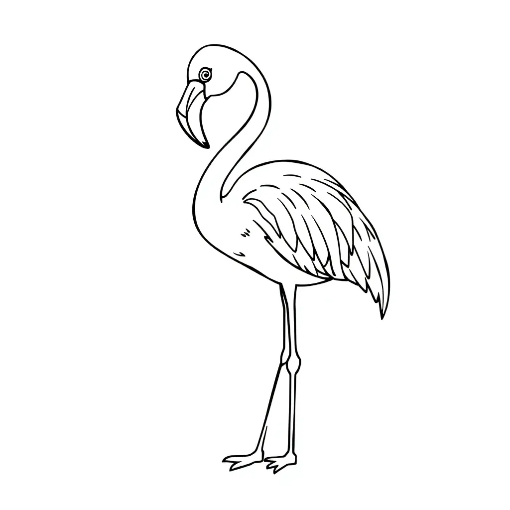Flamingo Roze Tropisch Vogel Natuur coloring page for children