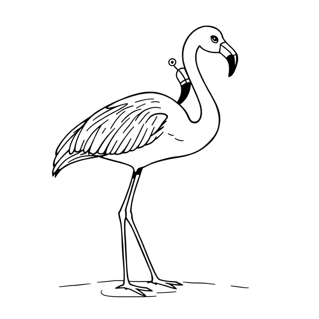 Flamingo Roze Tropisch Vogel Natuur coloring page for children