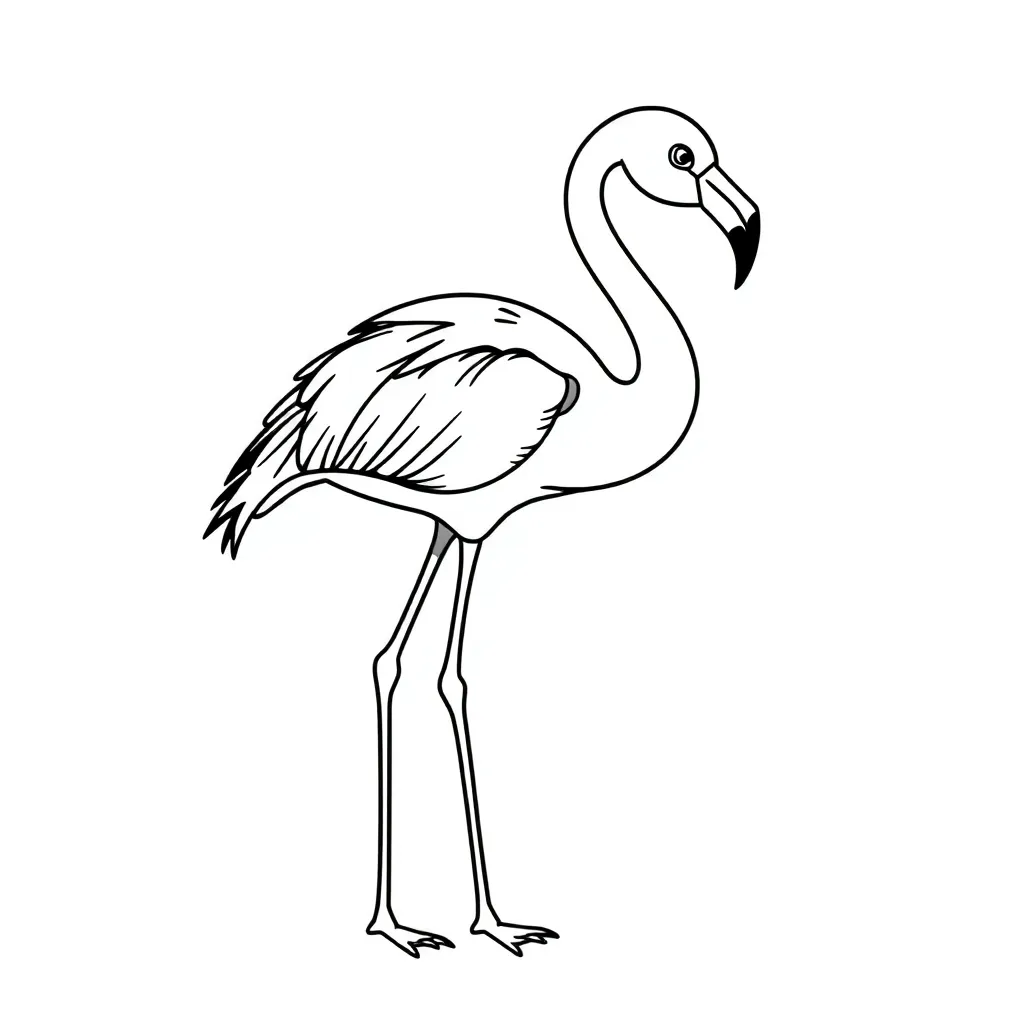 Flamingo Roze Tropisch Vogel Natuur coloring page for children