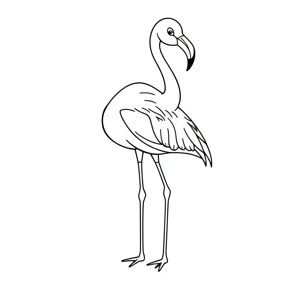 Flamingo Roze Tropisch Vogel Natuur coloring page for children
