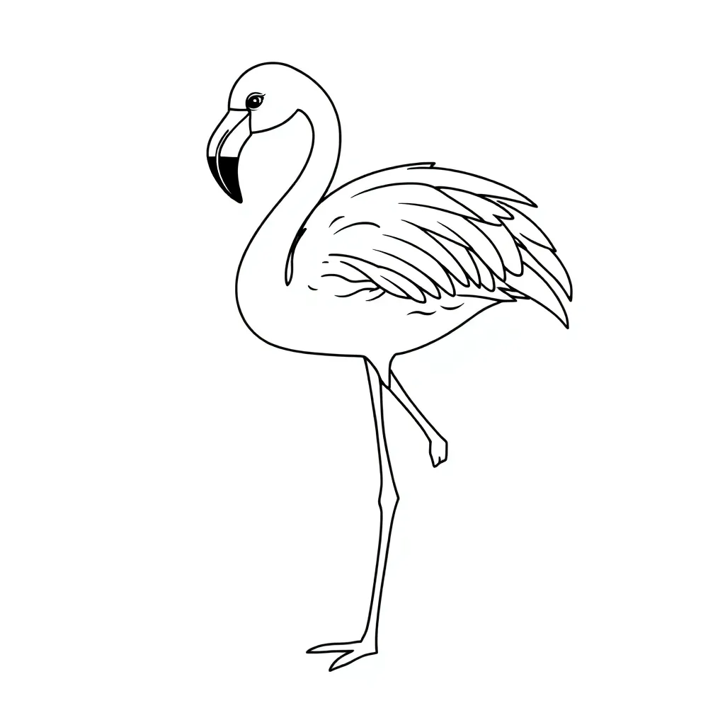 Flamingo Tropisch Vogel Natuur Roze coloring page for children