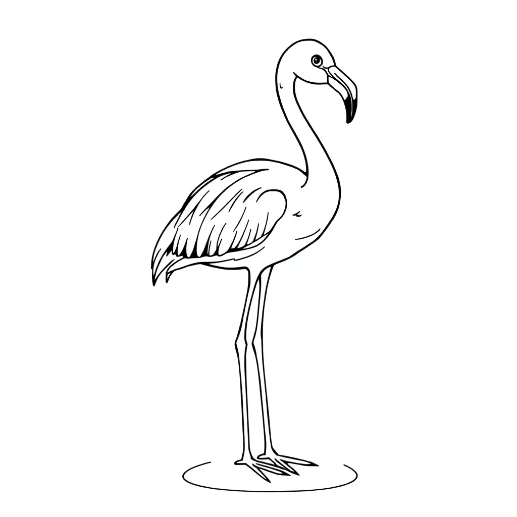 Flamingo Roze Vogel Tropisch Water coloring page for children