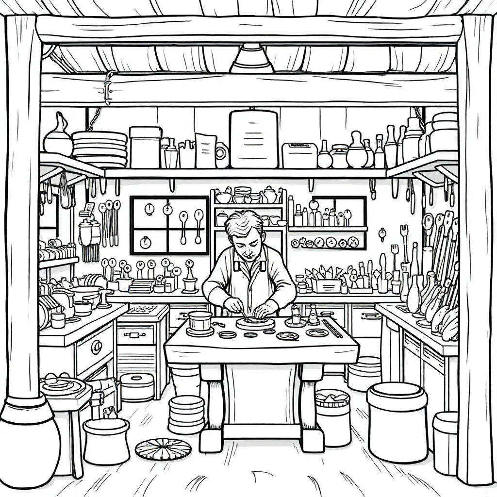 Atelier Goudsmid Edelstenen coloring page for children