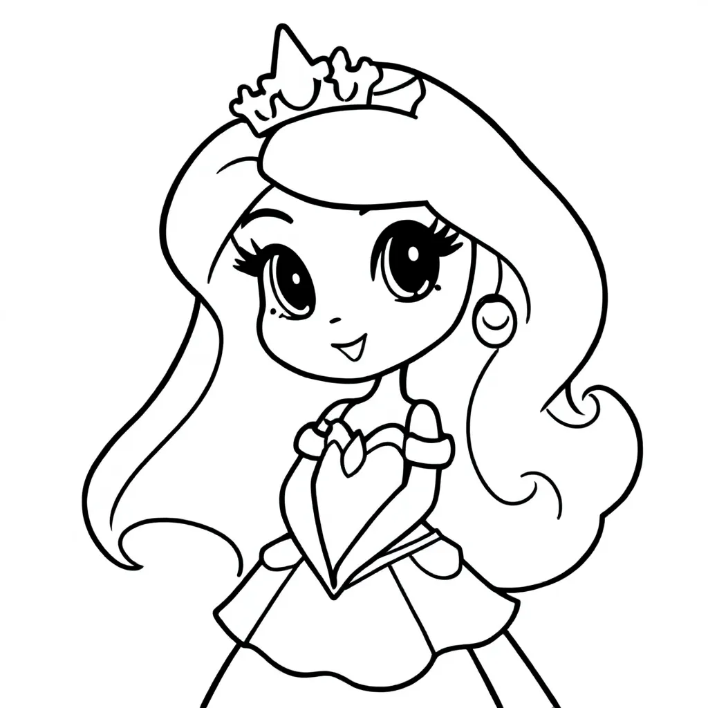 Prinses Met Grote Tieten coloring page for children