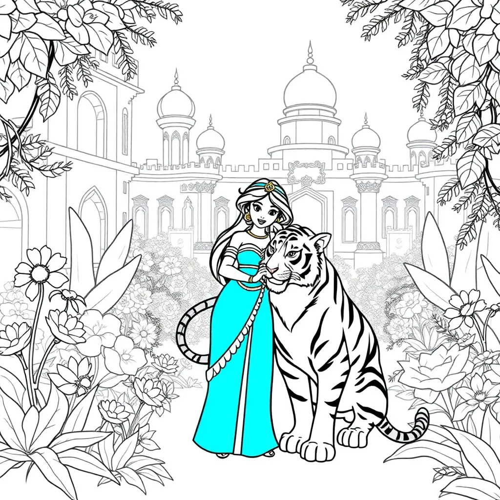 Prinses Jasmine Disney Arabisch Sprookje coloring page for children