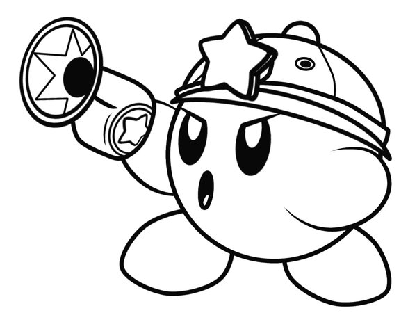 Kirby Gun coloring page for children