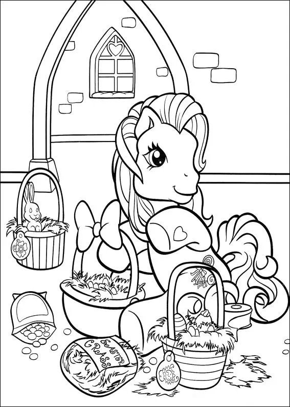 My20Little20Pony20Met20Paasmandjes coloring page for children