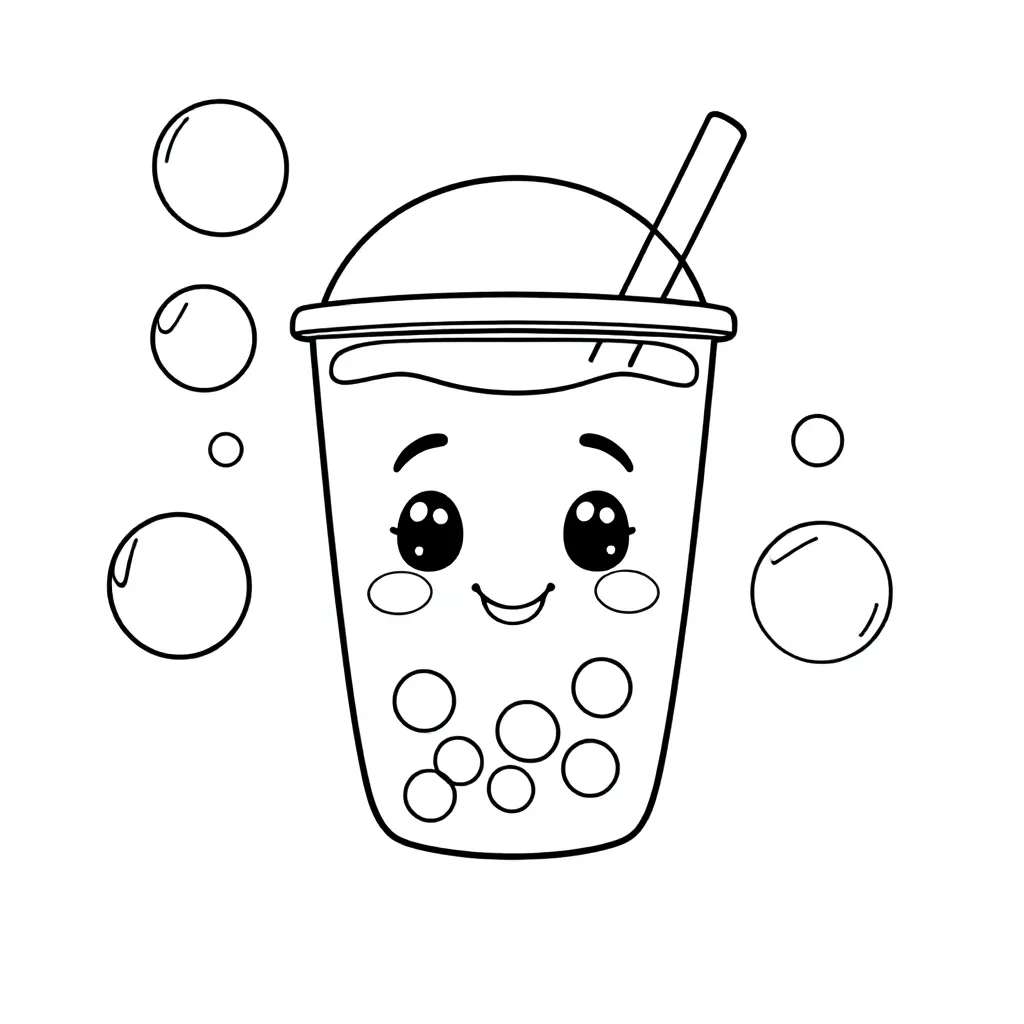 Kleurplaat Kwaii Bubbtie coloring page for children