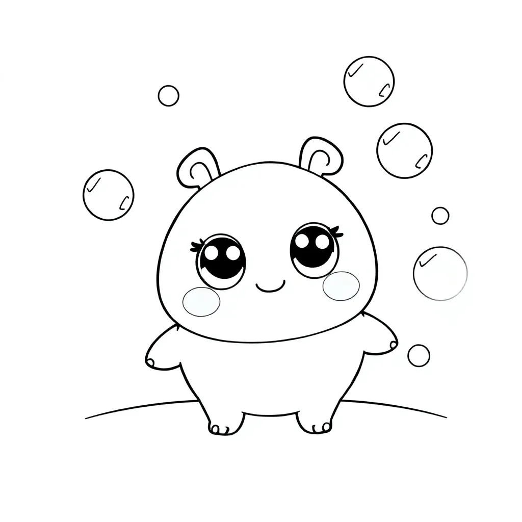 Kleurplaat Kwaii Bubbtie coloring page for children