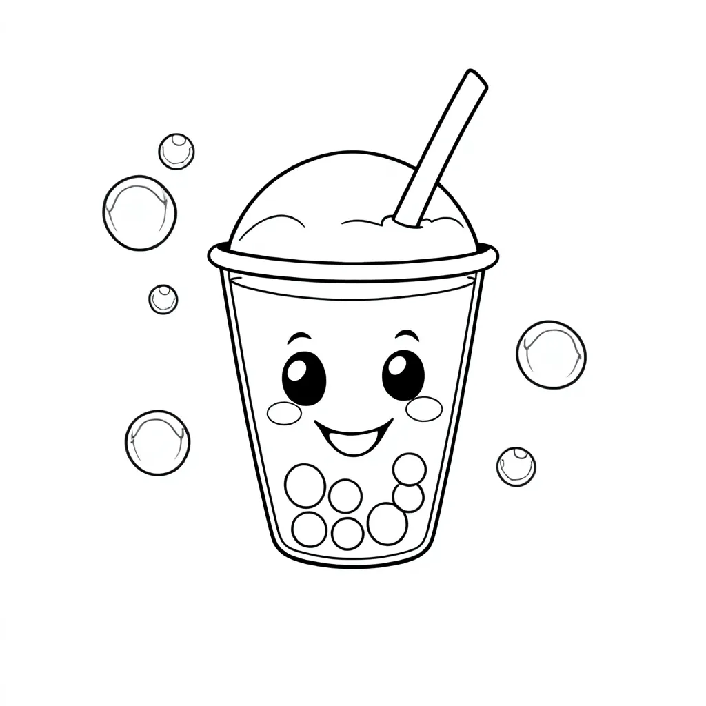 Kleurplaat Kwaii Bubbtie coloring page for children