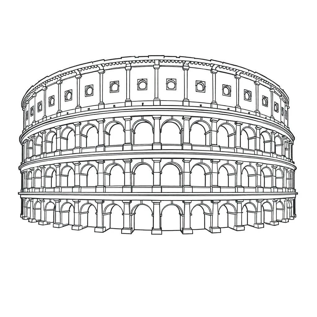 Kleurplaat Rome Colosseum coloring page for children