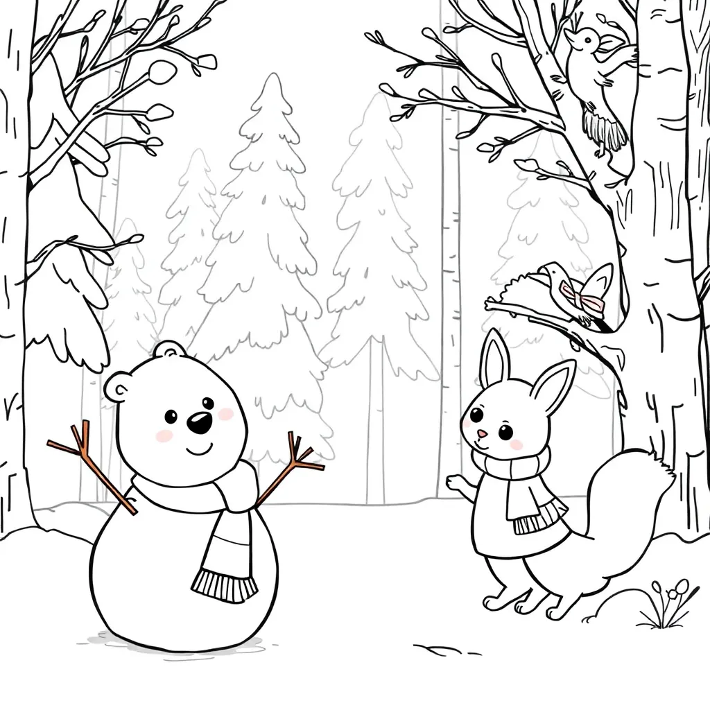 Kleurplaat Winterefteling coloring page for children
