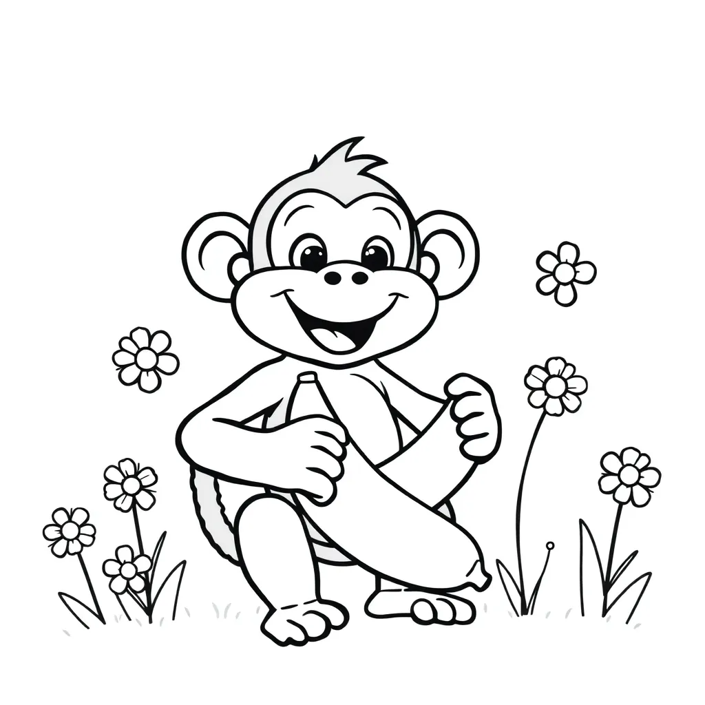 Kleurplaten Aap coloring page for children