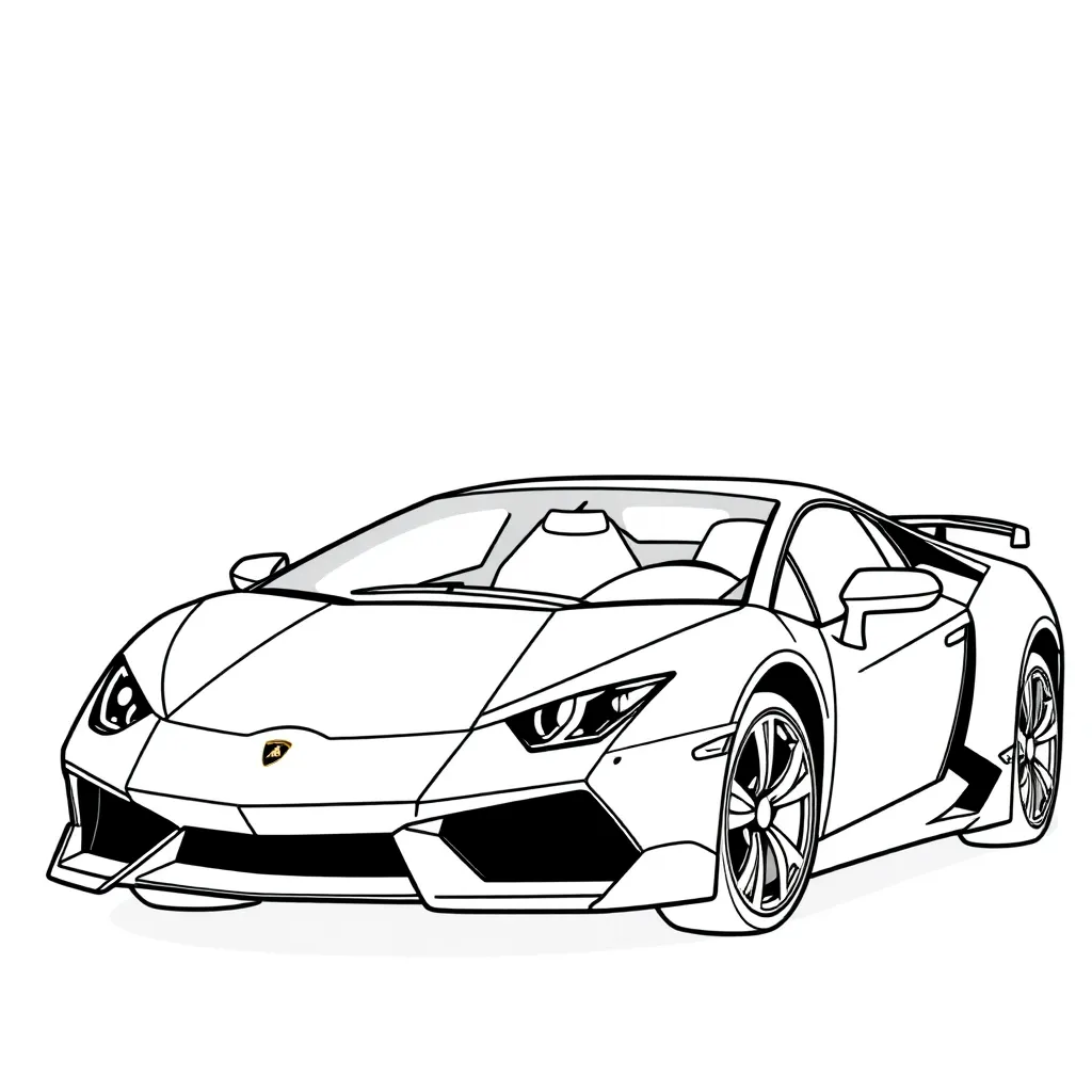 Kleurplaten Autos Lamborghini coloring page for children