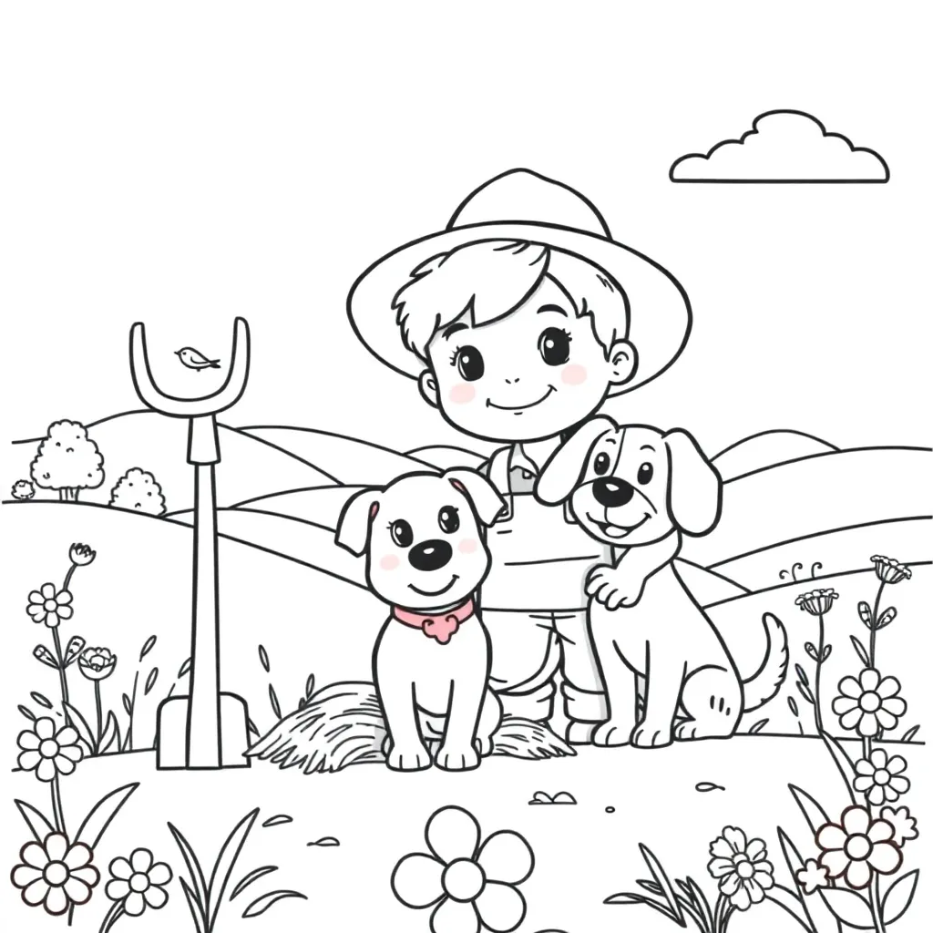 Kleurplaten Boerderij coloring page for children