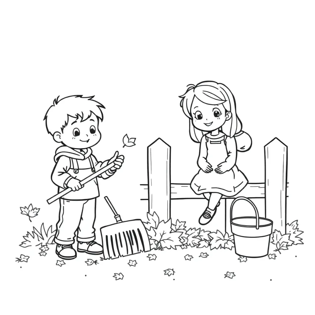 Kleurplaten Herfst Kleurplaat coloring page for children