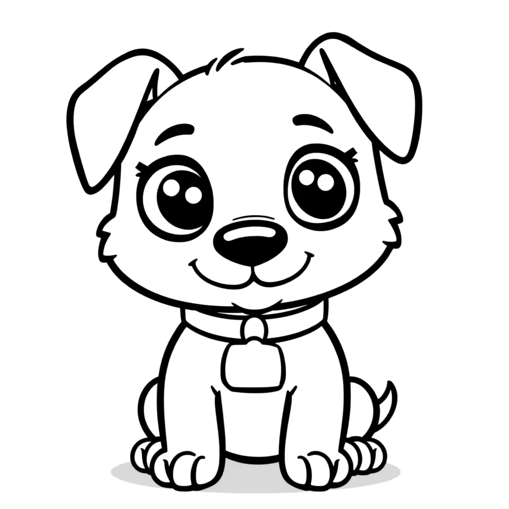 Kleurplaten Hond coloring page for children