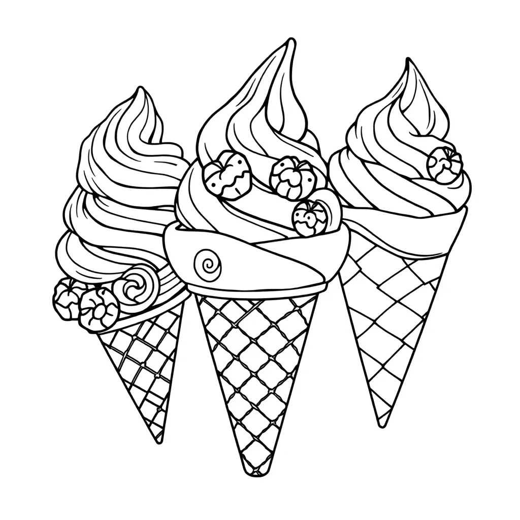 Kleurplaten Ijsjes coloring page for children