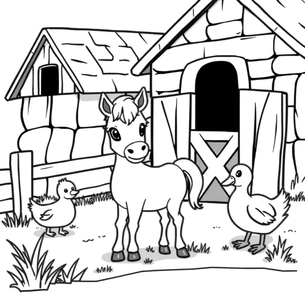 Kleurplaten Paarden coloring page for children