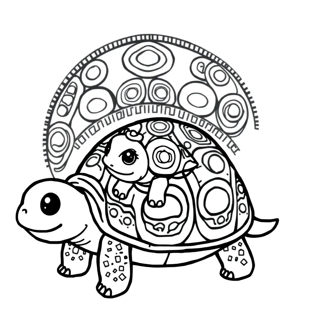 Kleurplaten Schildpad coloring page for children