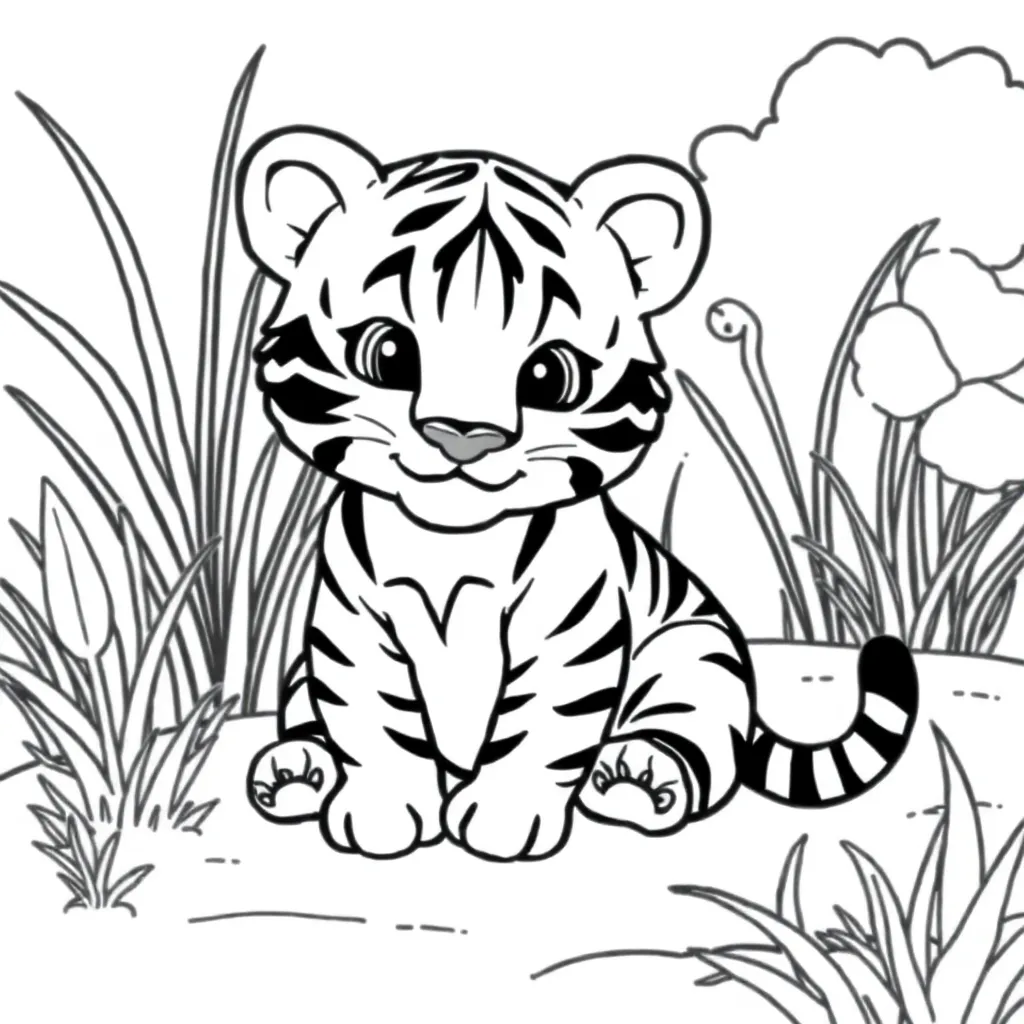 Kleurplaten Tijger coloring page for children