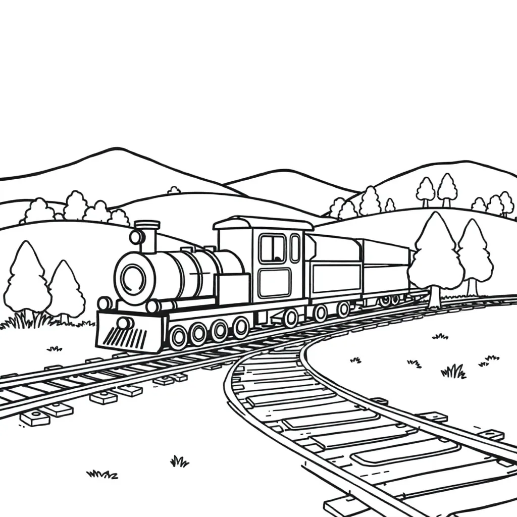 Kleurplaten Trein coloring page for children