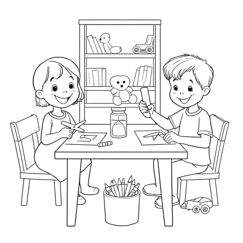 knutselen coloring page for children