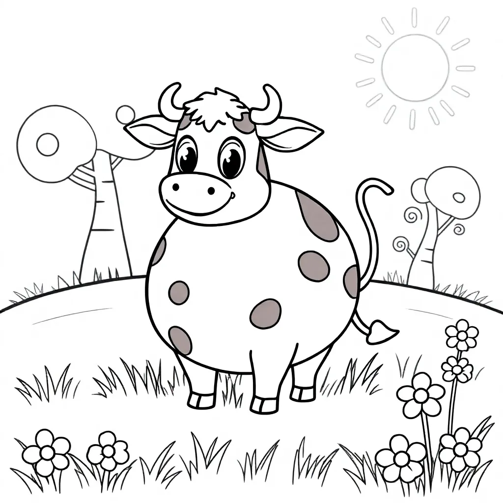 Koe coloring page for children