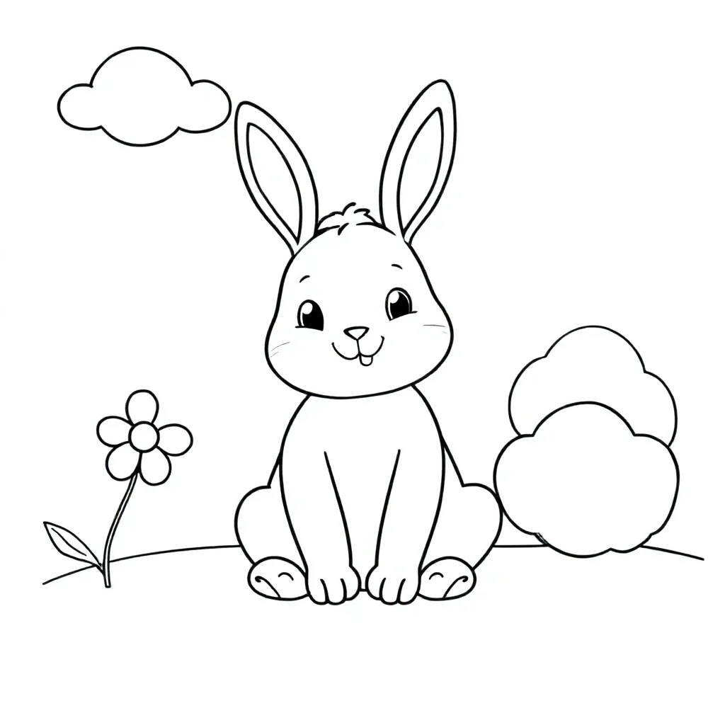 Konijn coloring page for children