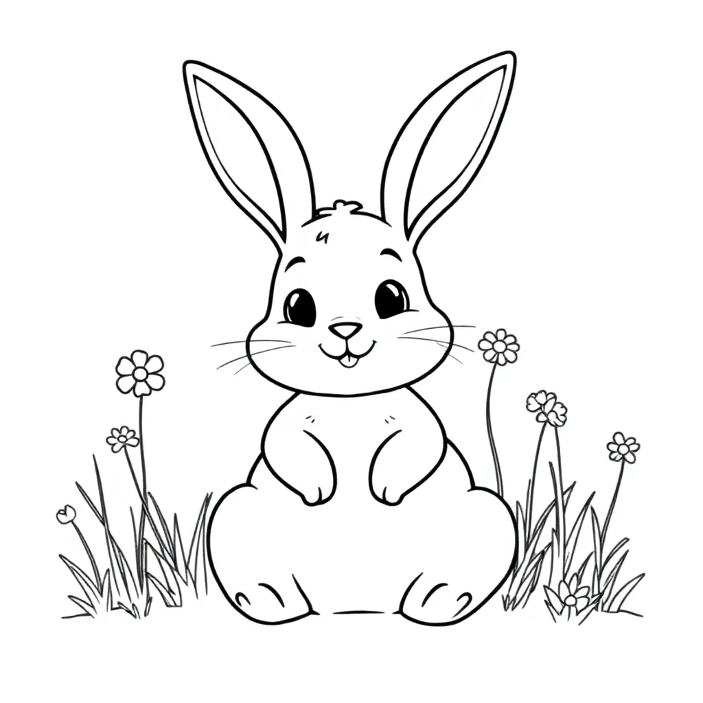 Konijn coloring page for children