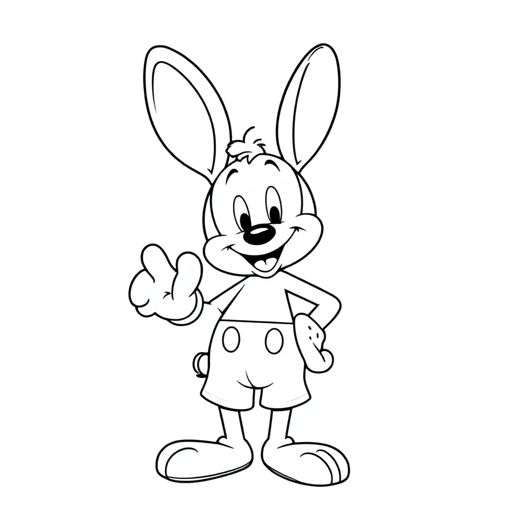 Konijn Mickey Mouse coloring page for children