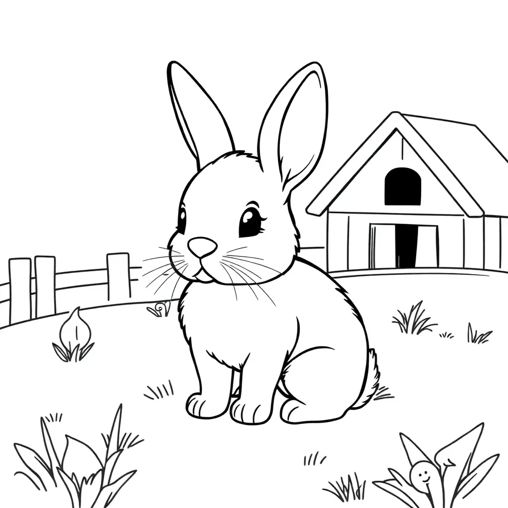Konijn Natuur Schattig Zacht Dieren coloring page for children